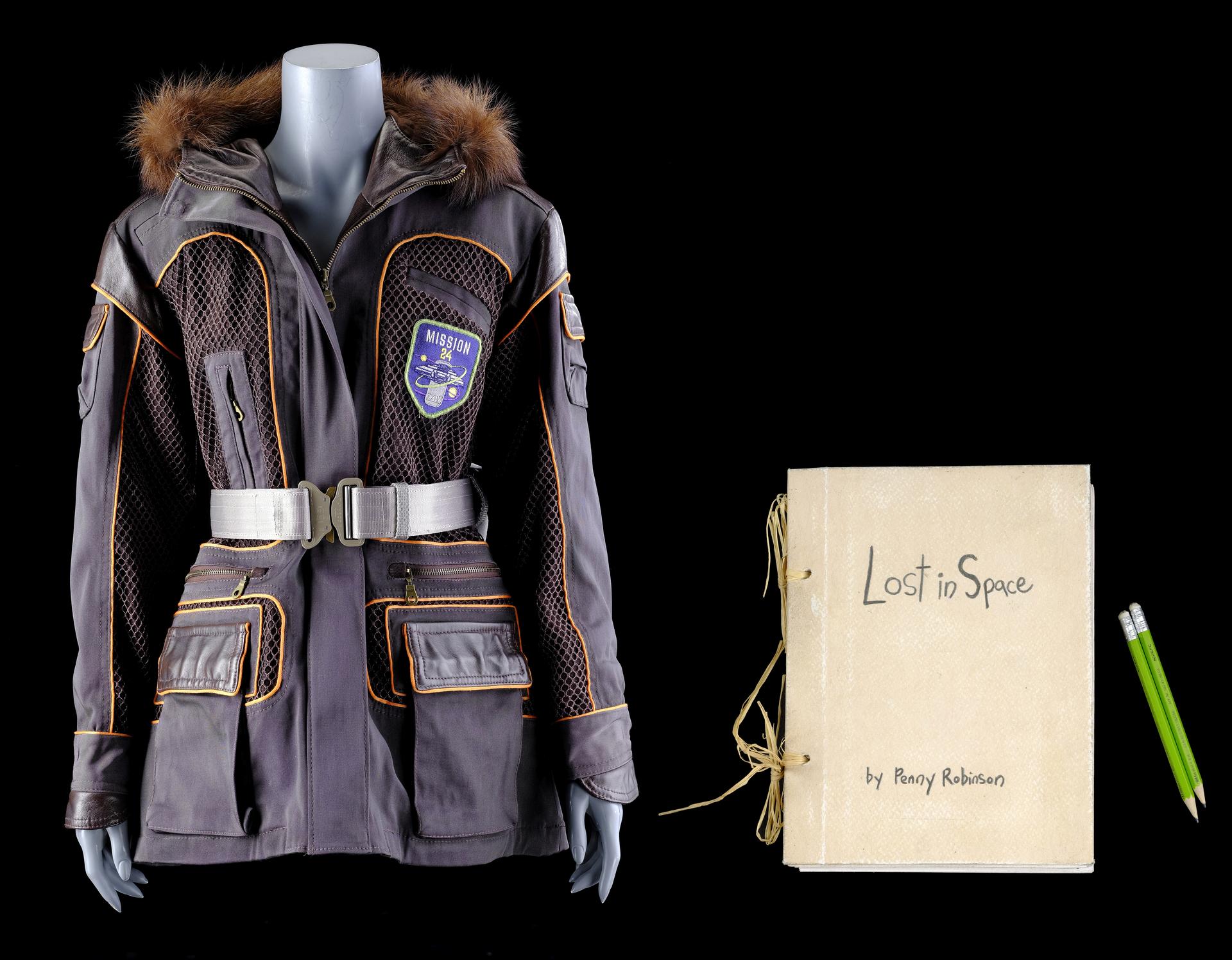 Penny Robinson Cold Weather Jacket with Mission 24 Patch and Journal with Pencils Lost In Space