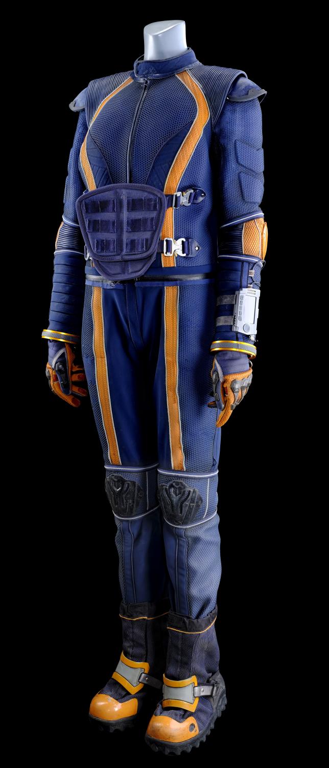 penny-robinson-spacesuit-under-layers-with-boots-and-wrist-communications-device-and-lost-in-space-journal