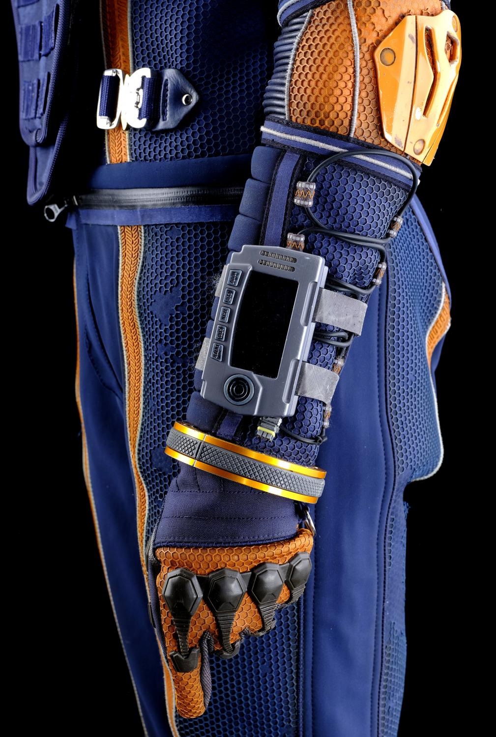 penny-robinson-spacesuit-under-layers-with-boots-and-wrist-communications-device-and-lost-in-space-journal